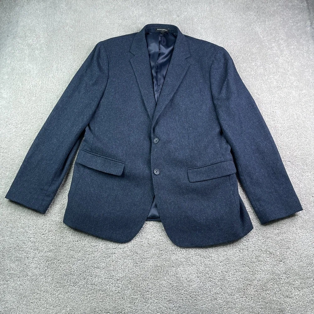 Banana Republic Blazer Mens 44R Navy Blue Wool Slim Fit Sport Coat Jacket